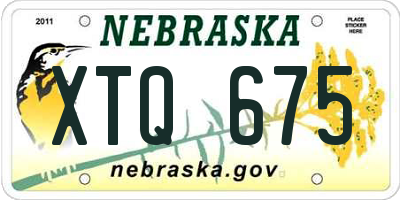 NE license plate XTQ675