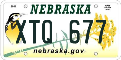 NE license plate XTQ677