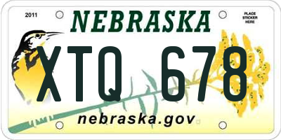 NE license plate XTQ678