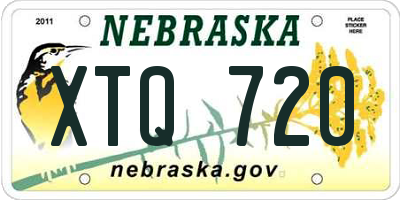 NE license plate XTQ720
