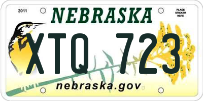 NE license plate XTQ723