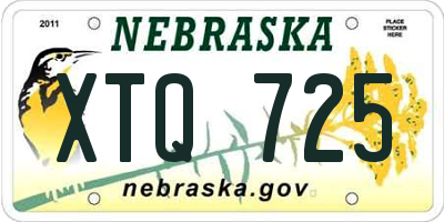 NE license plate XTQ725
