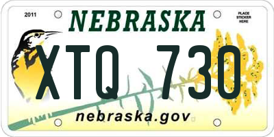 NE license plate XTQ730