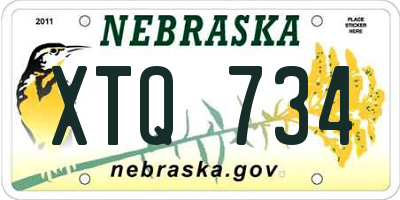 NE license plate XTQ734