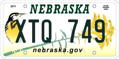 NE license plate XTQ749