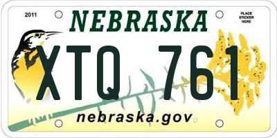 NE license plate XTQ761