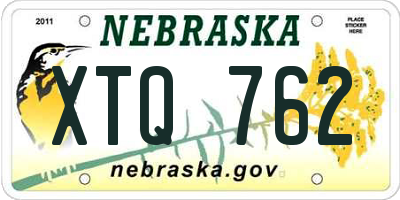 NE license plate XTQ762