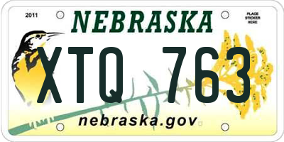 NE license plate XTQ763