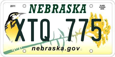 NE license plate XTQ775