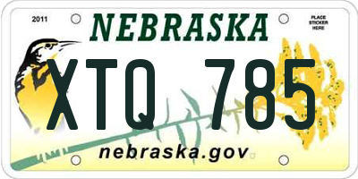 NE license plate XTQ785