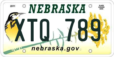 NE license plate XTQ789