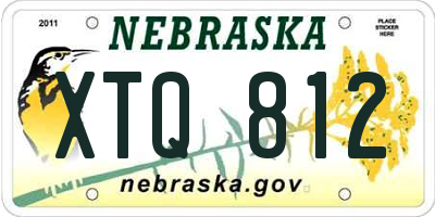 NE license plate XTQ812