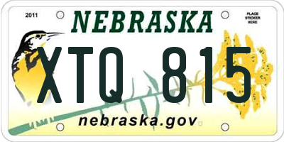 NE license plate XTQ815