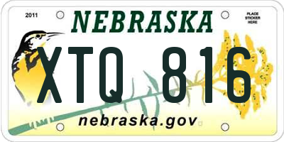 NE license plate XTQ816