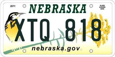 NE license plate XTQ818