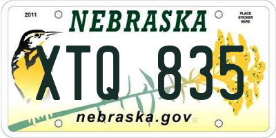 NE license plate XTQ835