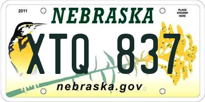 NE license plate XTQ837