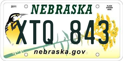 NE license plate XTQ843