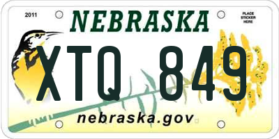 NE license plate XTQ849