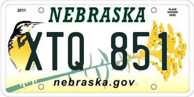 NE license plate XTQ851