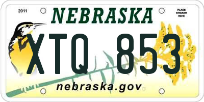 NE license plate XTQ853
