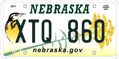 NE license plate XTQ860