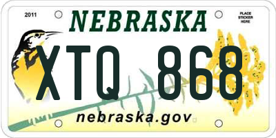 NE license plate XTQ868