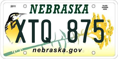 NE license plate XTQ875