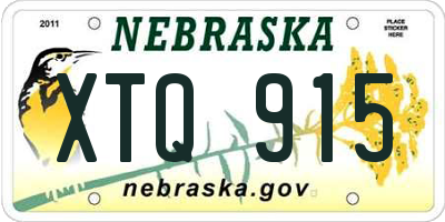 NE license plate XTQ915