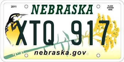 NE license plate XTQ917