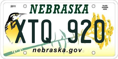 NE license plate XTQ920