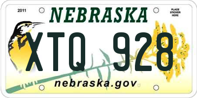 NE license plate XTQ928