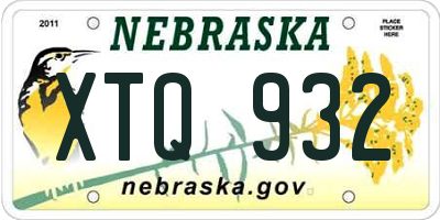 NE license plate XTQ932
