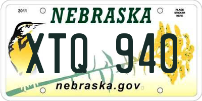 NE license plate XTQ940