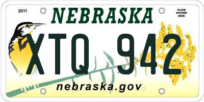 NE license plate XTQ942