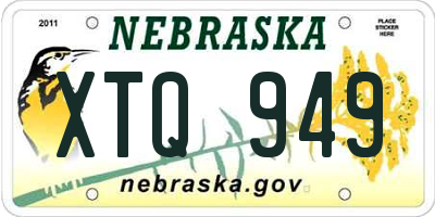 NE license plate XTQ949