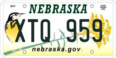 NE license plate XTQ959