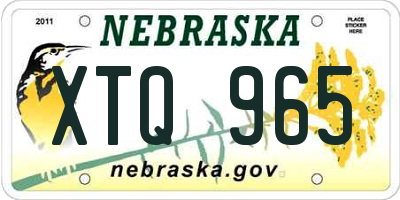 NE license plate XTQ965