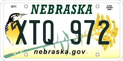 NE license plate XTQ972
