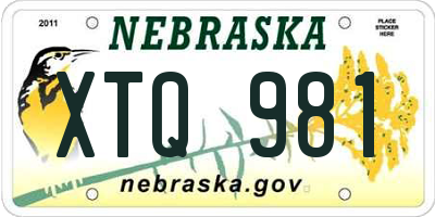 NE license plate XTQ981