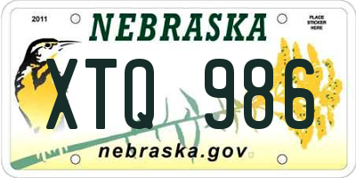 NE license plate XTQ986