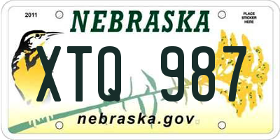 NE license plate XTQ987