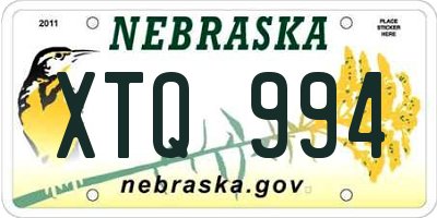 NE license plate XTQ994