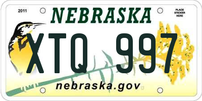NE license plate XTQ997
