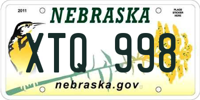 NE license plate XTQ998