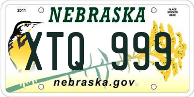 NE license plate XTQ999