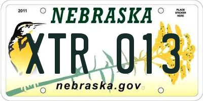 NE license plate XTR013