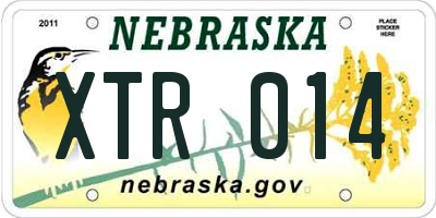 NE license plate XTR014