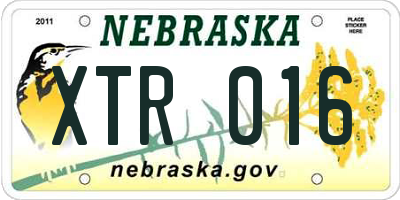 NE license plate XTR016