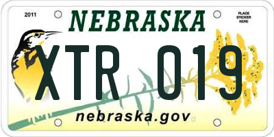 NE license plate XTR019